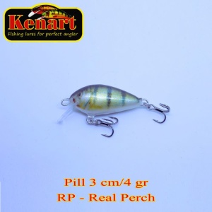 Vobler Kenart Pill 3cm 4g Sinking Real Perch