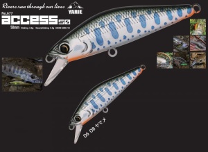 Vobler Yarie 677 Access Minnow S 50mm 3.6g D6 OB Yamame - Img 2