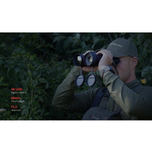 Binoclu termic și digital multispectral Hikmicro Habrok Pro HQ50L LRF – Dispozitiv optic premium de vânătoare echipat cu senzor termic de 640x512 pixeli (NETD <15mK), cameră digitală 4K UHD, telemetru laser de 1000m, iluminator IR de 850nm și ecrane duale