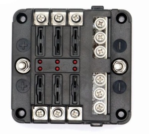 Bloc de Sigurante cu Capac si Bus Bar Negativ EVAL 32V 100A (6 sau 12 Pozitii)
