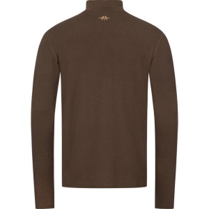 Bluză tehnică de corp din lână merinos 100% Blaser Jonar Merino Dark Brown bărbați cu fermoar la guler.
