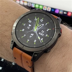 Ceas Garmin Epix Gen2 Sapphire - Black Titanium Cu Brăţară De Piele Chestnut - Img 2