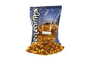 Benzar Crushed PVA Bag Mix – mix premium cu pelete Halibut și micropelete colorate, conceput pentru pescuitul la crap mare cu PVA Bag și method feeder.
