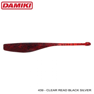 Damiki Dope Shad 10.2cm 8buc/plic Clear Red Black Silver