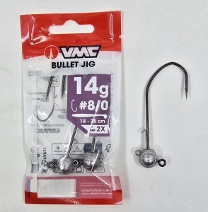 Jig VMC Bullet Jig Nickel nr. 8/0 cu cap hidrodinamic glonț și cârlig masiv din oțel Vanadium forjat.