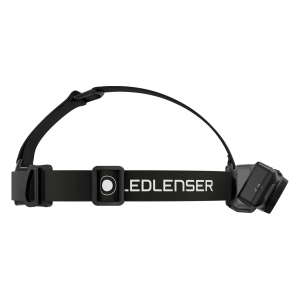 Lanternă frontală Ledlenser HF7R Black 1200 lumeni cu senzori Adaptive Light Beam, carcasă din aluminiu și protecție IP67.