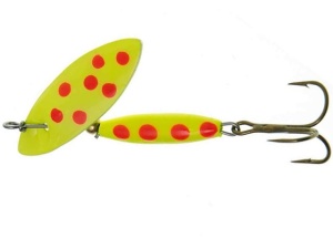 Lingurita rotativa Panther Martin Willow Strike Spotted #4 Chartreusse