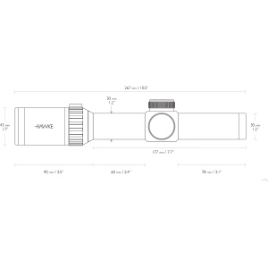Lunetă Hawke Vantage WA FD 1-8x24 – reticul Fiber Dot iluminat, tub 30mm, optică H2 cu 11 straturi și unghi larg de vedere.