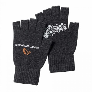 Manusi Lana Savage Gear Knitted Half Finger Wool Gloves Marimea L