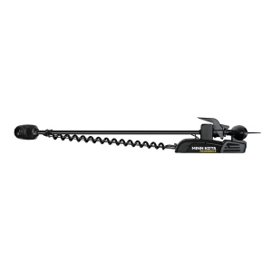 Motor electric de trolling Minn Kota PowerDrive 55lb 12V cu lungimea axului de 137cm, echipat cu sondă sonar Dual Spectrum CHIRP integrată, sistem de poziționare GPS, ancoră digitală Spot-Lock și micro telecomandă wireless.