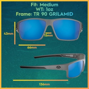 Ochelari Flying Fisherman Mojarra Gray Smoke Blue Mirror - Img 4