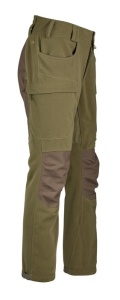 Pantaloni vânătoare Blaser Silence 2L Dark Olive Dark Brown impermeabili și silențioși cu fante de aerisire.