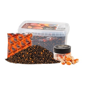 Benzar Mix Winter Pellet Box + Wafters Benzar Twister – kit complet pentru method feeder în apă rece, cu pelete gata de umectare, aditiv lichid inclus și wafters bonus, pentru eficiență maximă iarna.