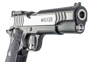 Pistol Airsoft CO2 Umarex Ruger SR1911 SLV-BLK 1,3J Full Metal cu blowback si catari fibra optica.