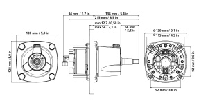 Pompă de guvernare hidraulică Ultraflex UP18 (Model 43182C, 18cc) – Componentă marină originală pentru sisteme Gotech OBF, fabricată în Italia, presiune de 55 bari, mecanism cu 5 pistoane și montare frontală.