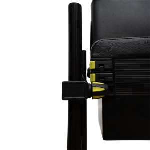 Scaun modular TEOS Seatbox TS1 D30 cu spătar rabatabil, sertar lateral și cadru din aluminiu.