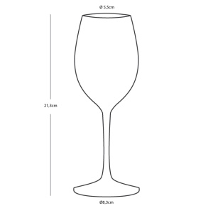 Set de 6 pahare antialunecare pentru vin de 320ml din colecția Living de la Marine Business, fabricate din Tritan incasabil cu inel antiderapant din cauciuc, ideale pentru ambarcațiuni și iahturi.