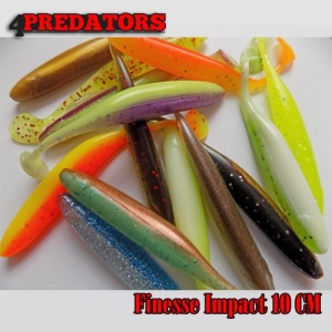 Shad 4Predators Finesse Impact 10cm Purple - Yellow - Img 3