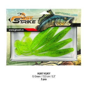 Shad soft Fast Strike Huky Kuky 13.5cm 5bucati plic blister rigid pentru salau si stiuca.
