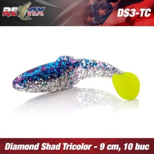 Shad Relax Diamond Tricolor 7.5cm 10buc/plic TC021 - Img 3