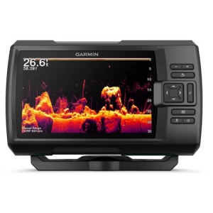 Garmin Striker Vivid 7CV fishfinder de 7 inch cu traductor GT20 și sonar CHIRP ClearVü pentru pescuit precis.