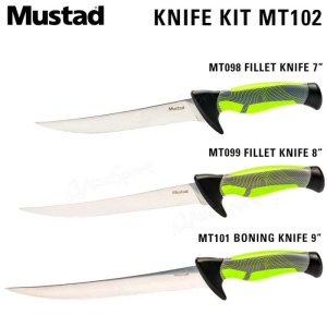 Trusa Pentru Filetat Mustad Green 3 Cutite + Ascutitor - Img 2