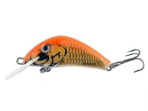 Vobler Hunter Nano 3.5cm 2.5g sinking Gold Metal Orange