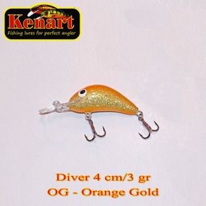 Vobler Kenart Diver 4cm 3g Floating Orange Gold