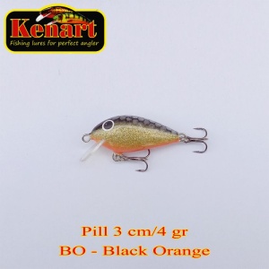 Vobler Kenart Pill 3cm 4g Sinking Black Orange