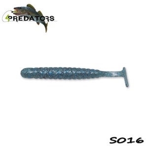 4Predators Worm Shad, 8cm, Teal Blue