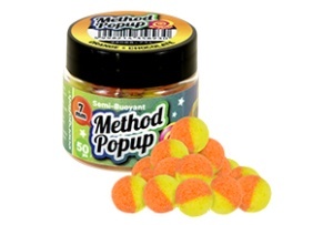 Benzar Method Pop-Up Bicolor 7mm – mini pop-up-uri cu dublă aromă și culoare, flotabilitate controlată și echilibrare perfectă pentru method feeder pe ape presate