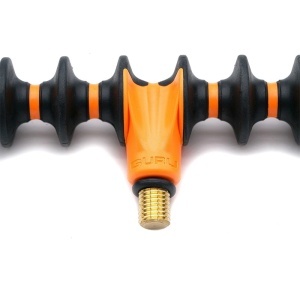 Cap suport feeder Guru Reaper Rod Rest 22cm cu 11 poziții individuale, brațe laterale reglabile și design compact pentru control și siguranță maximă la pescuit.