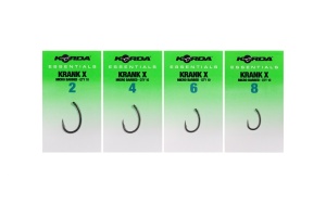 Carlige Korda Essentials Krank X Barbed 10 buc din sarma forjata X-strong cu tija curbata si varf cu spin.