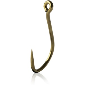 Cârlige Mustad Out-Turned Eyed Feeder – model cu ochet, vârf UltraPoint 4.3, finisaj bronz, ideal pentru method-feeder. 15 bucăți/plic