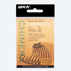 Carlige Offset BKK Chimera Wide Gap Worm Hook Super Slide Coating Nr 03 8buc/plic - Img 3