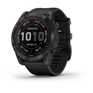 Ceas Garmin Fenix 7X Sapphire Solar Titan DLC Black Cu Curea Neagră