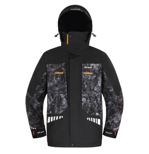 Costum tehnic de iarnă Graff WARMGUARD Winter Set 219-O-B-4 Black, jachetă și pantalon de culoare neagră, echipat cu membrană BRATEX de 25.000mm, izolație SUBZERO, finisaj hidrofob DRY CARE și fermoare etanșe YKK AquaGuard.