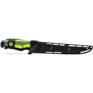 Cuțit de filetat Mustad – Lamă teflonată și curbată de 20.3cm, mâner verde super moale pentru aderență maximă și flexibilitate medie.