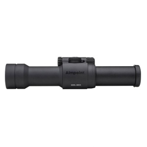 Aimpoint 9000L red dot tubular 2 MOA montat pe carabină de vânătoare, optic premium cu tub 30mm și autonomie 50.000 ore.