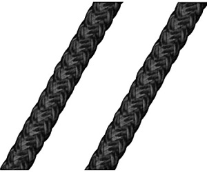 Franghie Poliester Dubla Impletitura PLAM Marlin H.T. Neagra, Parama Maritima Acostare si Scoturi, Diametru 8mm - 20mm, Vanduta la Metru