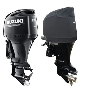Husa Cap Motor Suzuki Ventilata Oceansouth, Motor V6 250-300 CP, An 2012-Prezent, Neagra
