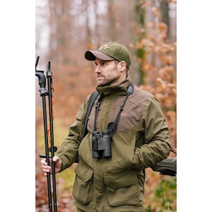 Jachetă impermeabilă și silențioasă de vânătoare Blaser Silence 2L Jacket Men Dark Olive Dark Brown cu buzunare magnetice.