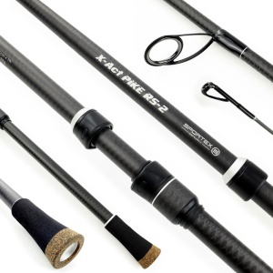 Lansetă Sportex X-Act Pike RS-2 2.15m – blank Toray Carbon, acțiune Medium și putere mare pentru jigging precis și pescuit eficient la șalău și știucă.