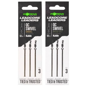Montura Korda Kable Leadcore Leader QC Swivel 50cm 3buc/plic