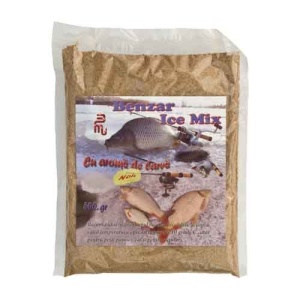 Nada Benzar Ice Mix 500g – nadă premium pentru apă rece, cu chironomus și mirodenii, atracție puternică și colare excelentă pentru pescuit staționar și feeder