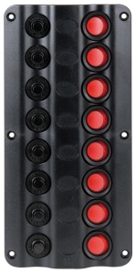 Panou electric 12V seria WAVE Osculati cu sigurante automate si iluminare LED IP54, disponibil in variante cu 8 circuite