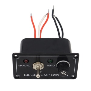 Panou electric 12V pompa santina automata EVAL SP2221AF cu comutator 3 pozitii, siguranta fuzibila si 2 LED-uri.