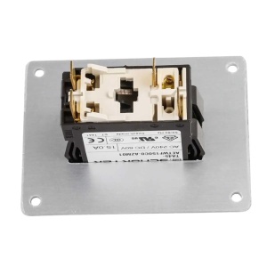 Panou intrerupator toaleta electrica Osculati 12V/24V 15A din aluminiu anodizat 80x60mm cu siguranta magnetotermica.