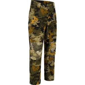 Pantaloni vânătoare Blaser Silence 2L Camo impermeabili cu camuflaj HunTec și fermoare de ventilație.