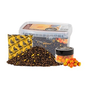 Benzar Mix Winter Pellet Box + Wafters Benzar Twister – kit complet pentru method feeder în apă rece, cu pelete gata de umectare, aditiv lichid inclus și wafters bonus, pentru eficiență maximă iarna.